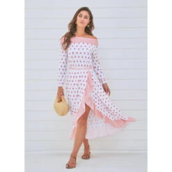 Cabana Life Coverluxe Ruffle Maxi Dress 9 Cabana Life Coverluxe Ruffle Maxi Dress -Aqua Dive Shop 140 TU222 TulumOfftheShoulderRuffleMaxi 5 1100x 62989.1657828142