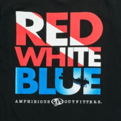 Amphibious Outfitters “Red White Blue” Short Sleeve T-Shirt -Aqua Dive Shop 173049 b2 89472.1639152360