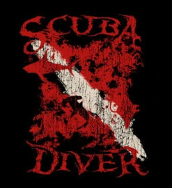 Amphibious Outfitters Scuba Diver T-Shirt -Aqua Dive Shop 88676 amphibious outfitters scuba diver distressed tshirt black 52614.1669654832