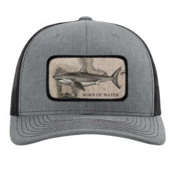 Born Of Water Great White Shark Patch Trucker Hat