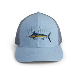 Pelagic Marlin Species Trucker Hat - Slate -Aqua Dive Shop Marlin Slate Front 36758.1684185806