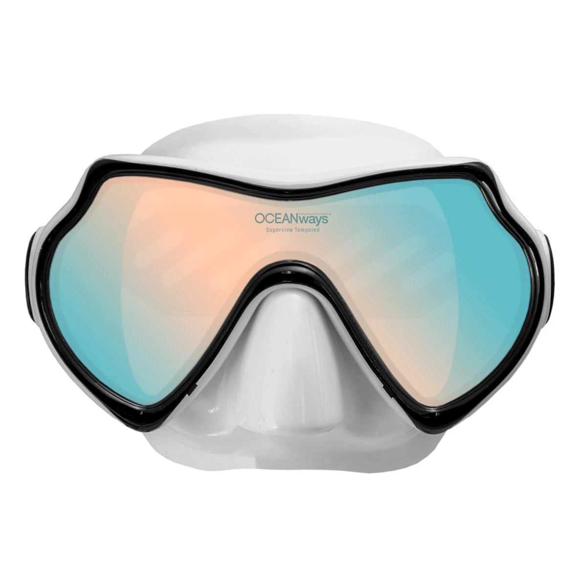 Oceanways SuperView HD Dive Mask, Single Lens - White 1 Oceanways SuperView HD Dive Mask, Single Lens - White