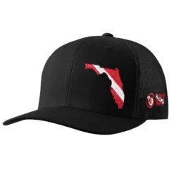 Born Of Water Florida Scuba Diver Down Trucker Hat