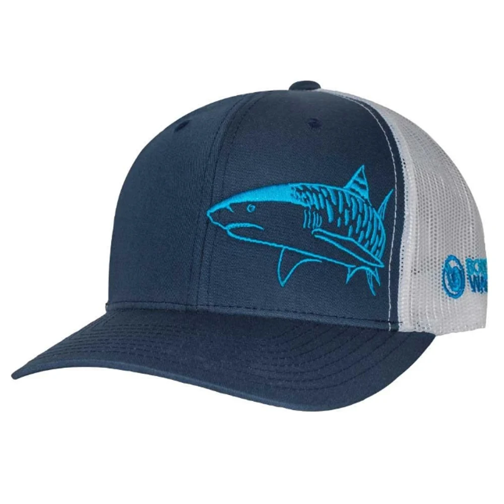 Born Of Water Tiger Shark Trucker Hat - Navy/White 1 Born Of Water Tiger Shark Trucker Hat - Navy/White