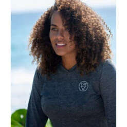 EVO Malibu Long Sleeve Rashguard (Women's) -Aqua Dive Shop evo malibu long sleeve heather black 43858.1650471428
