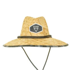 EVO Straw Lifeguard Hat - Sarge (Men's) -Aqua Dive Shop evo mens straw hats sarge front 11875.1685479925