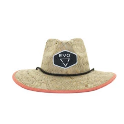 EVO Straw Lifeguard Hat - Jetty Coral (Women's) -Aqua Dive Shop evo straw hat coral front 64727.1674237471