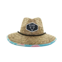 EVO Straw Lifeguard Hat - Mingo Aqua (Women's) -Aqua Dive Shop evo straw hat mingo front 60834.1674237628