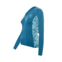 EVO Santosha Rashguard (Women's) -Aqua Dive Shop evo women s santosha rashguard blue side 20331.1629912400