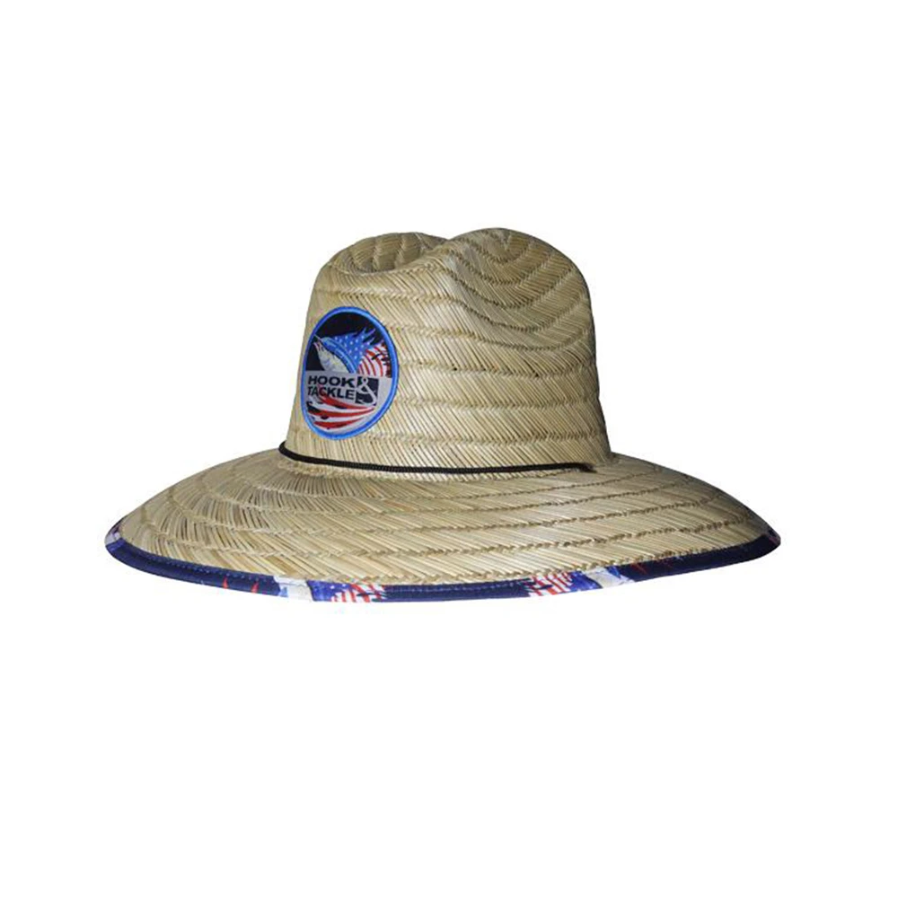 Hook & Tackle Sails & Stripes Straw Lifeguard Hat 2 Hook & Tackle Sails & Stripes Straw Lifeguard Hat - Image 2