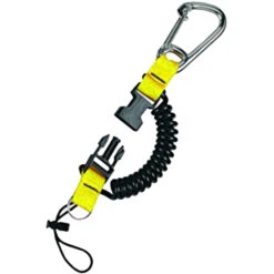 Mini Snappy Coil With Stainless Steel Carabiner - Yellow