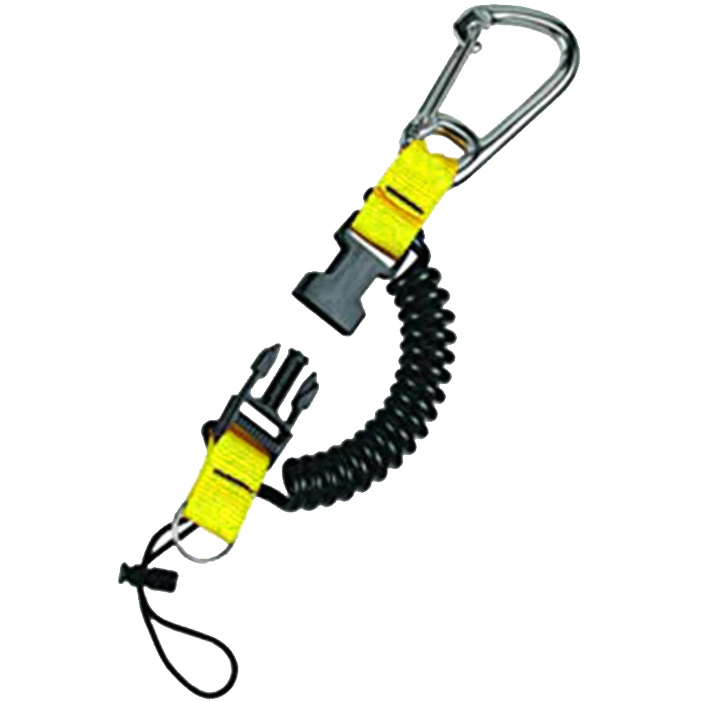 Mini Snappy Coil With Stainless Steel Carabiner - Yellow 1 Mini Snappy Coil With Stainless Steel Carabiner - Yellow
