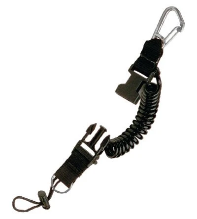 Mini Snappy Coil W/Stainless Steel Carabiner - Black 1 Mini Snappy Coil W/Stainless Steel Carabiner - Black