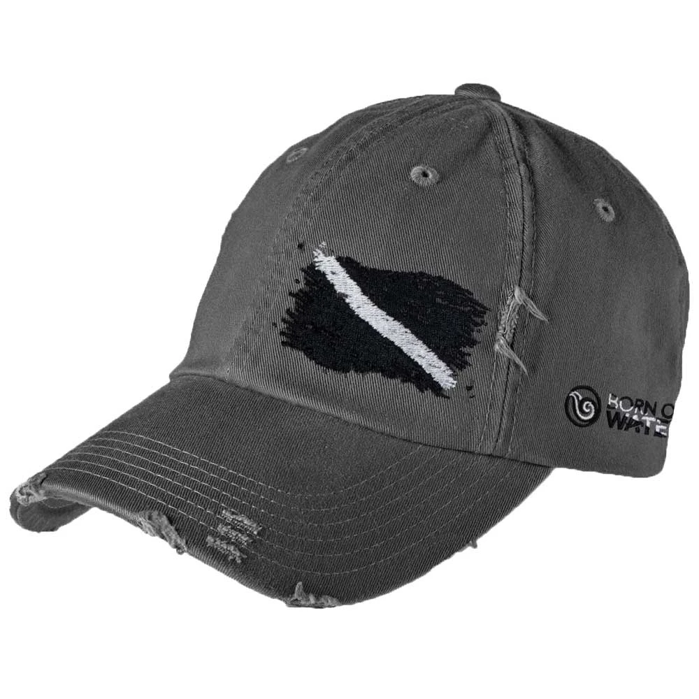 Born Of Water Ripped Dive Flag Distressed Cap 1 Born Of Water Ripped Dive Flag Distressed Cap