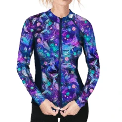 Spacefish Army Eco-Friendly Zip-Up Rashguard (Women’s)